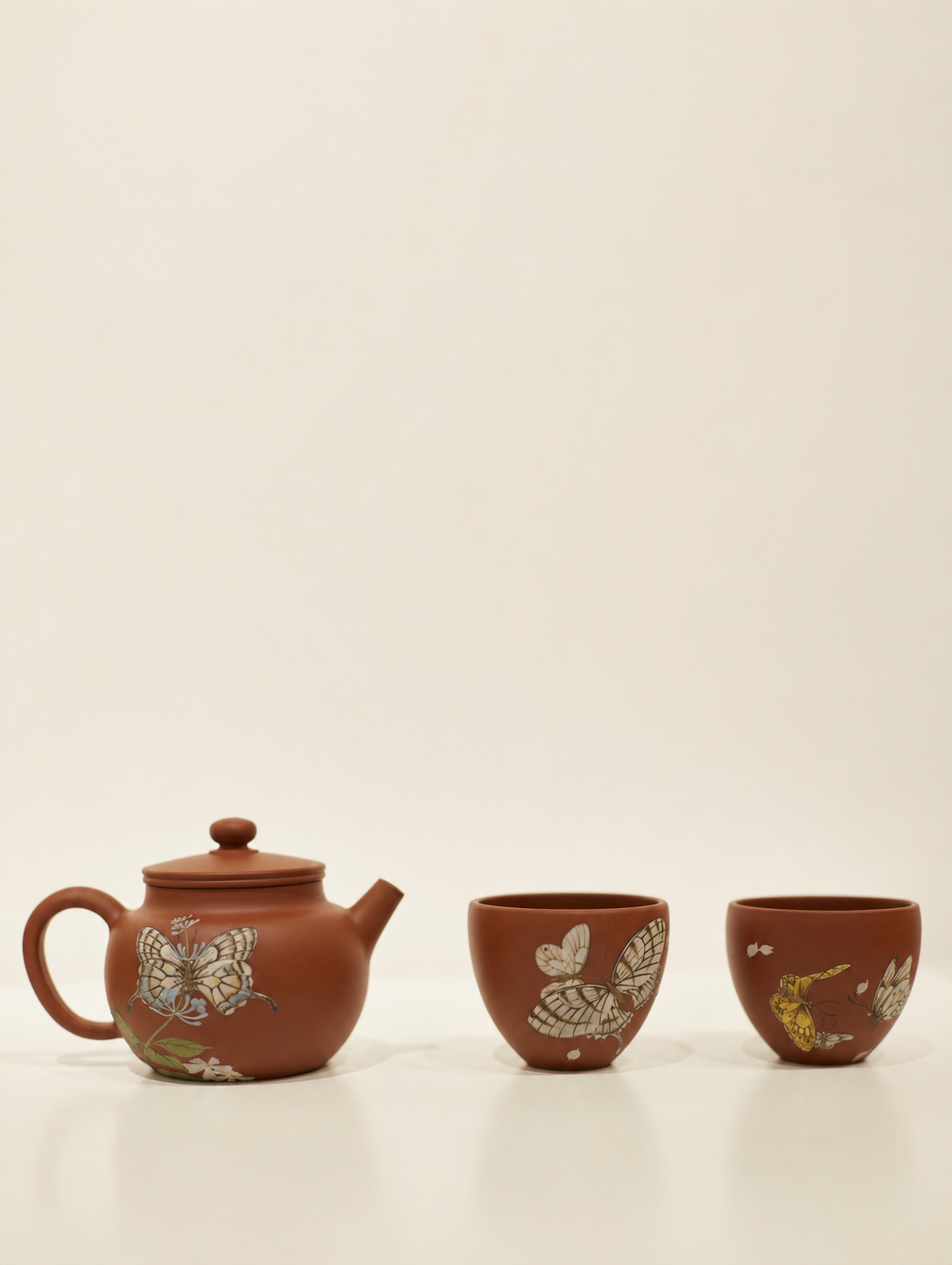Butterfly Teapot and Two-Cup Set