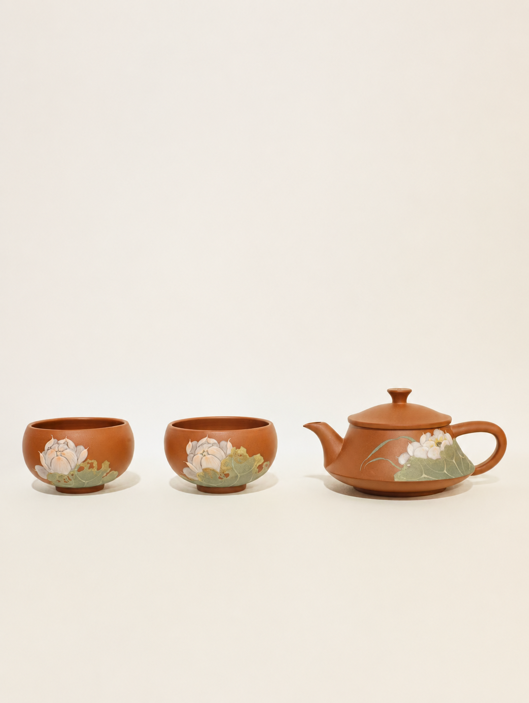 Lotus Teapot and Two-Cup Set