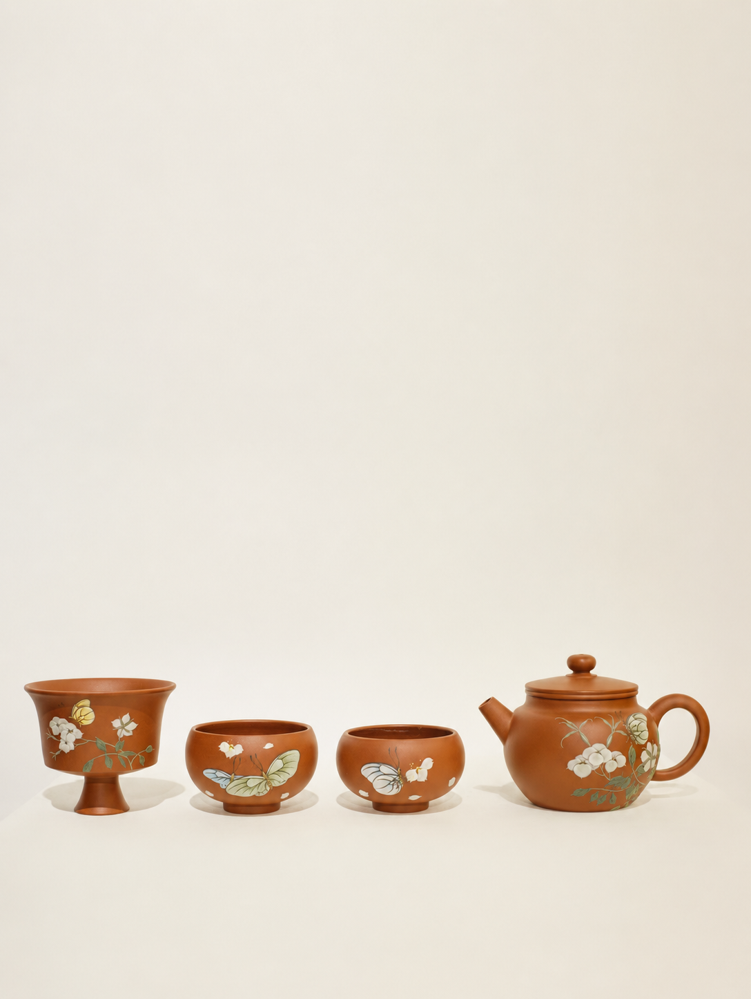 Butterfly Teapot and Three-Cup Set