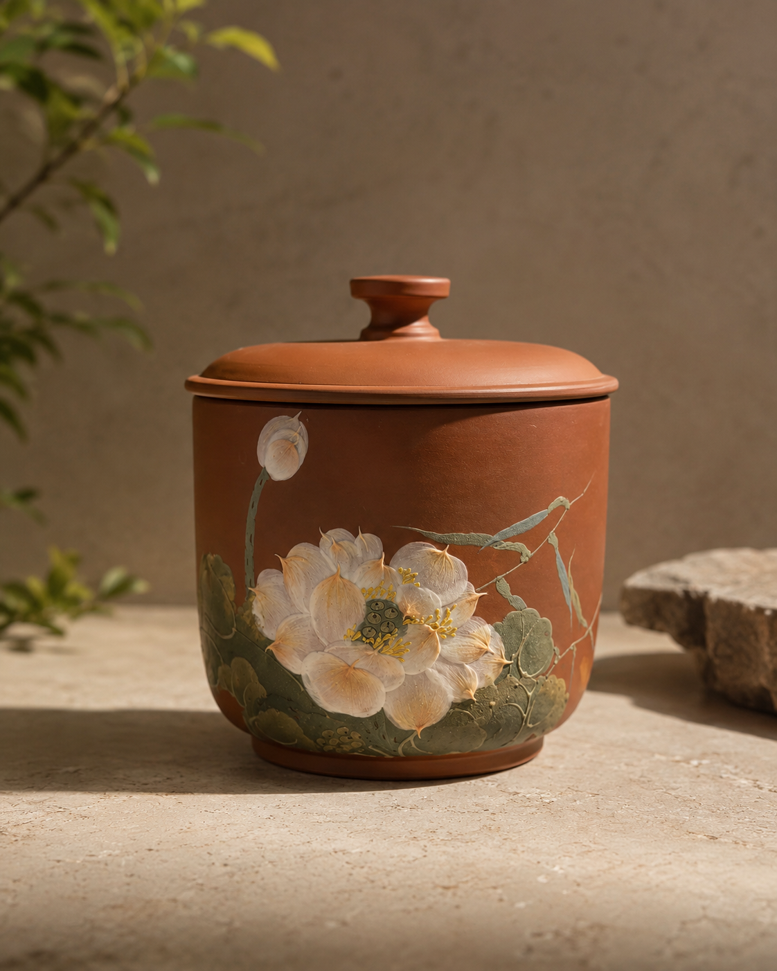 Lotus Tea Canister