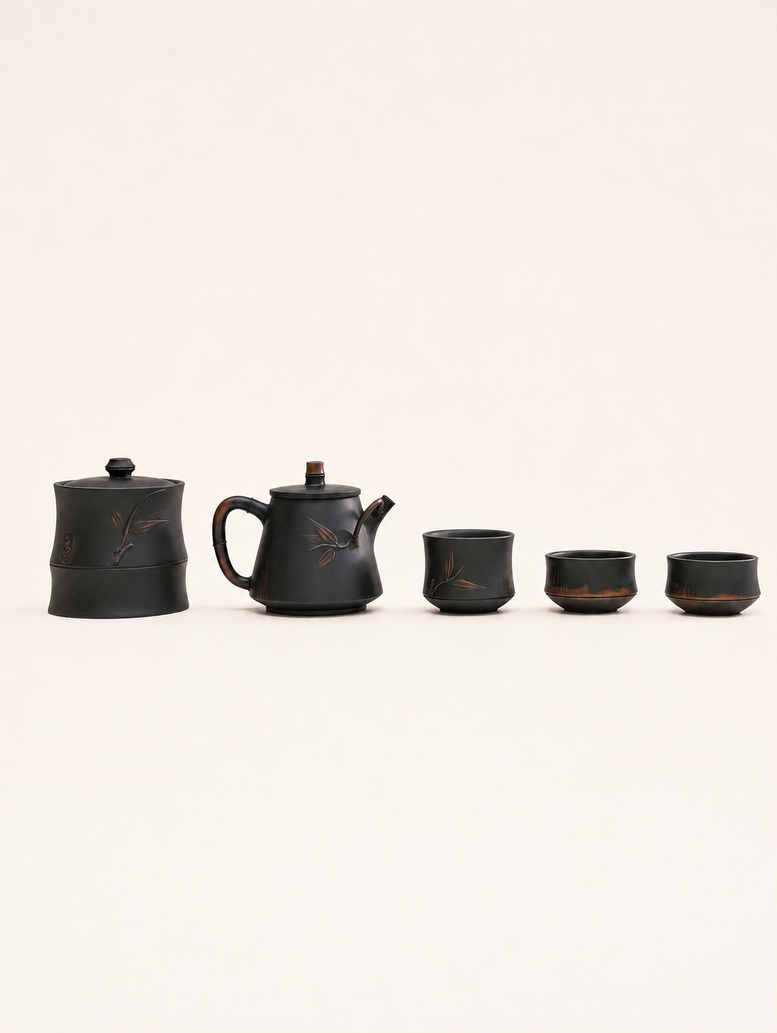 Bamboo Five-Piece Tea Set