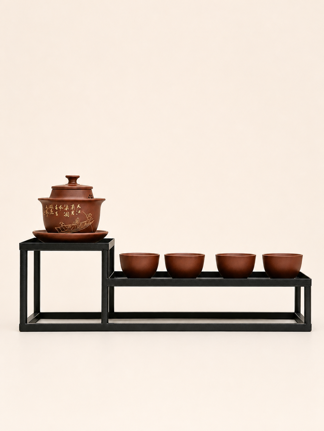 Gaiwan and Four-Cup Tea Set