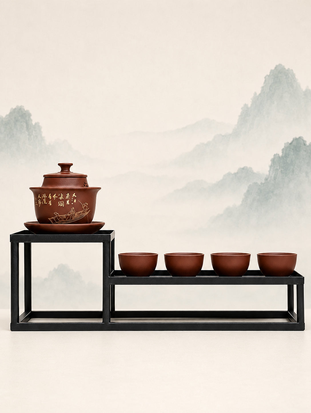 Gaiwan and Four-Cup Tea Set