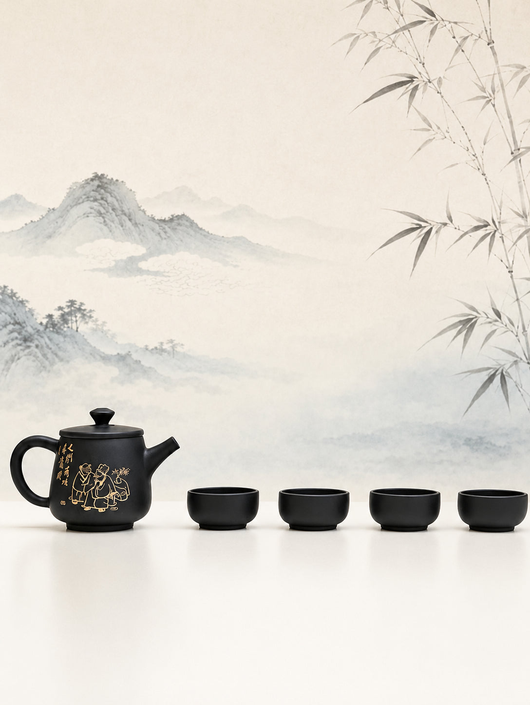 Teapot and Four-Cup Tea Set
