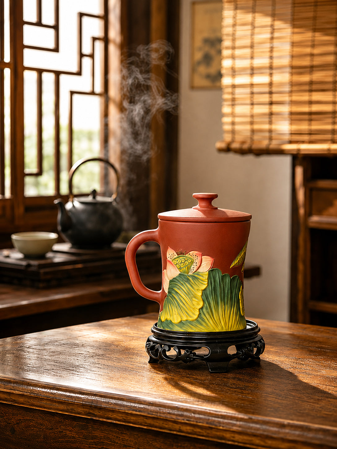 Office Tea Cup (Lotus, Horse and Panda)