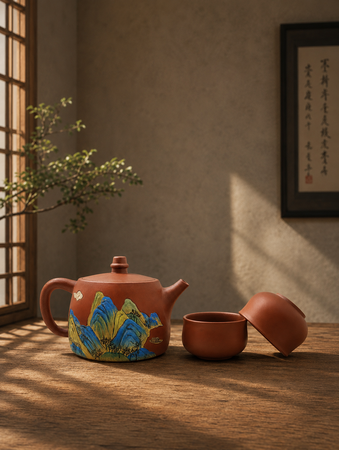 Thousand-Li Landscape Three-Piece Tea Set