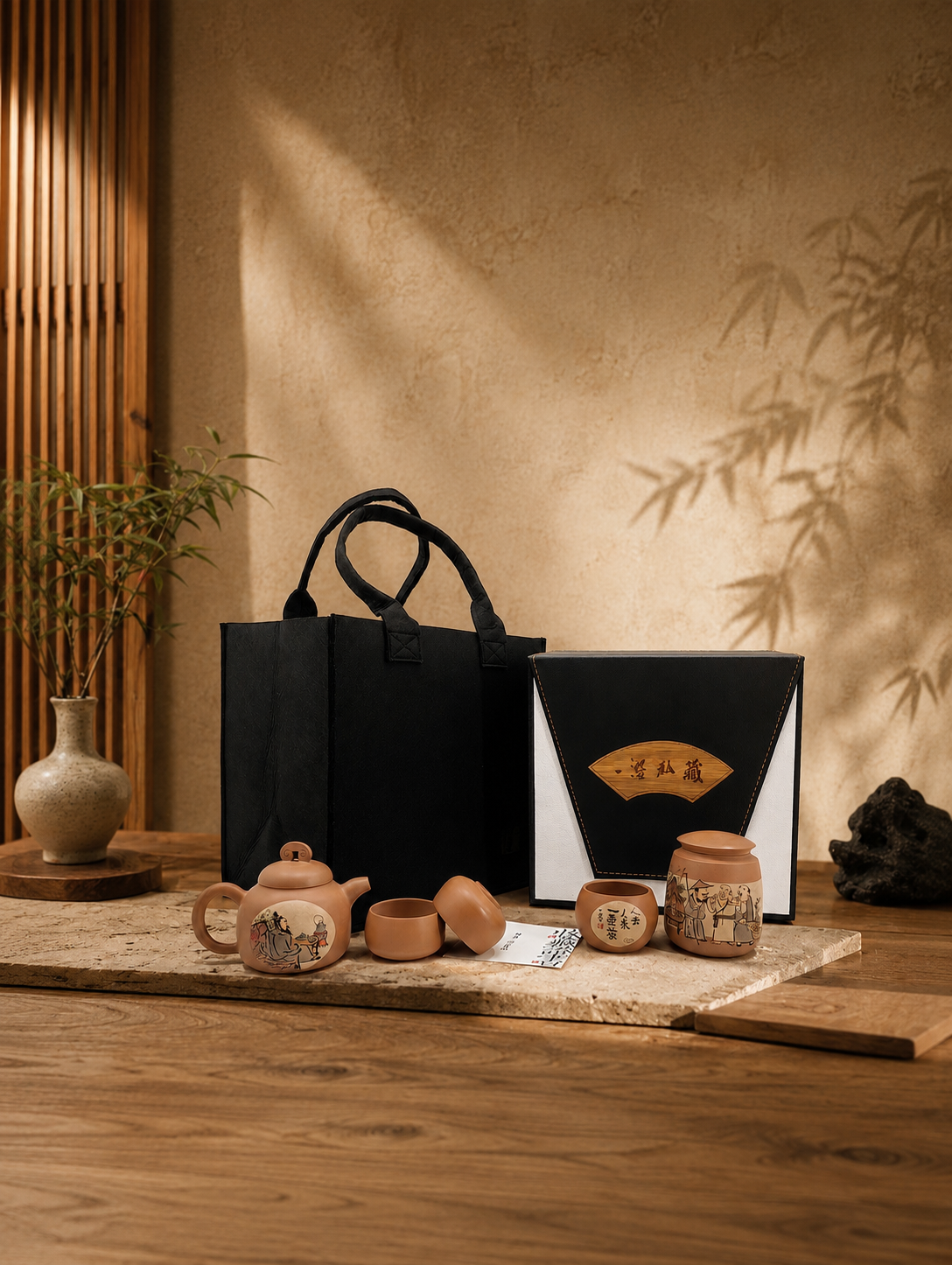 Literati Painting Five-Piece Tea Set