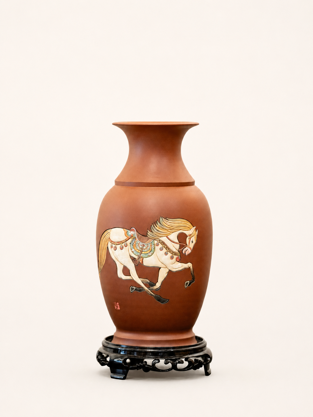 Flower Vase (Horse, Lotus and Panda)